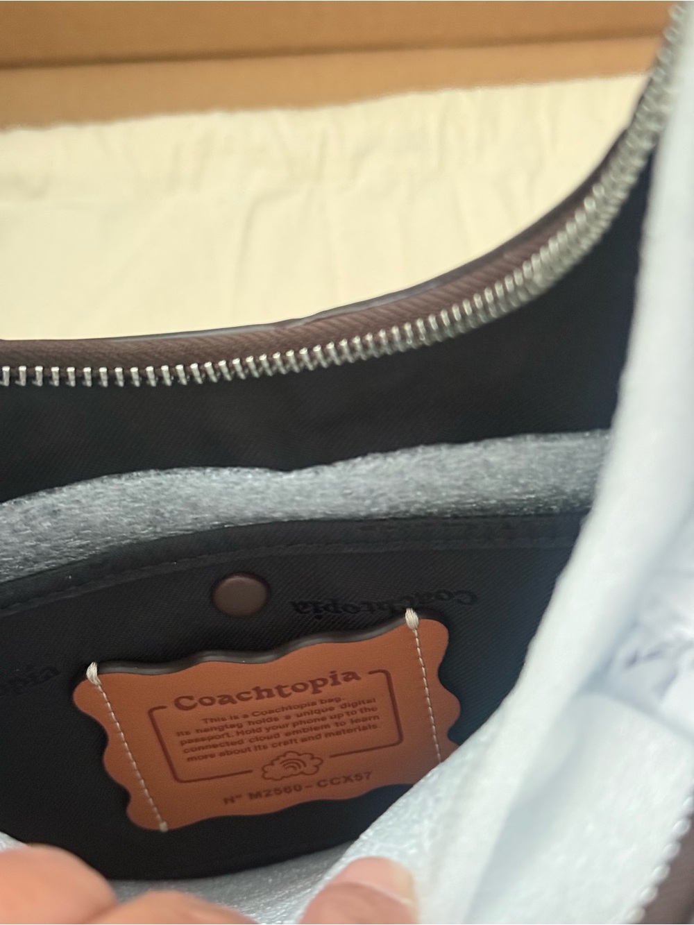 Coach Coachtopia Alter Ego Crescent Shoulder Bag Checkerboard Suede Leather - Picture 8 of 9